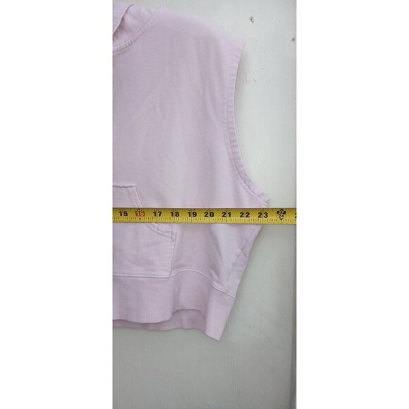 Apollo Pink Cropped 3XL Full Zip Hoodie Women's Sleeveless Light Academia School - Picture 5 of 6